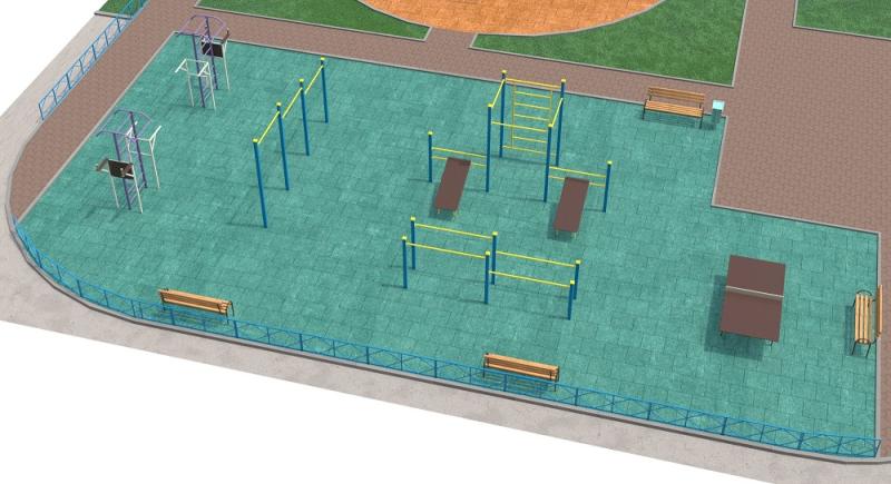 Проект спортивной площадки с столом теннисным в Пскове