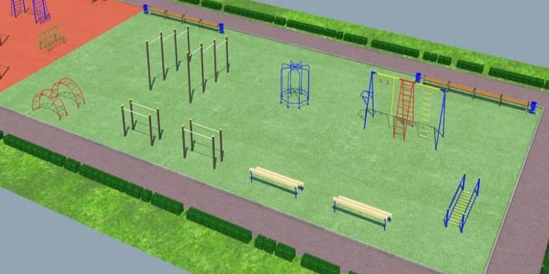 Проект детско-спортивной площадки для школы - детсада в Пскове