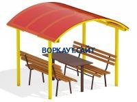 Стол и лавки под навесом МАФ 4005 в Пскове