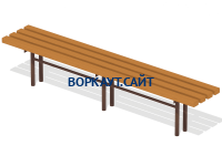 Двухметровая лавочка без спинки 2 м МАФ 1602 в Пскове