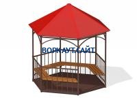 Беседка с лавками и полом МАФ 4122 в Пскове