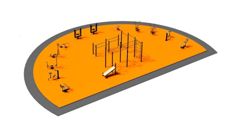Дизайн проект спортплощадки Полукруглая в Пскове