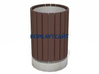 Урна деревянная круглая с бетонным основанием МАФ 1632 в Пскове