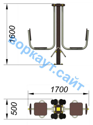 Уличный тренажер "Жим ногами горизонтальный " УТ 003 в Пскове