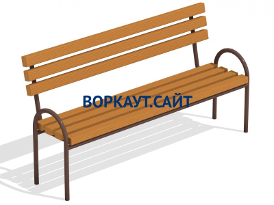 Парковая лавочка со спинкой МАФ 1605 в Пскове