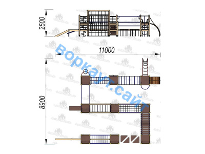 Детский спортивный комплекс Полоса препятствий ДСК 3116 в Пскове