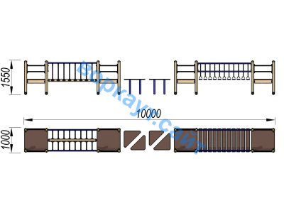 Детский спортивный комплекс Двойной мостик ДСК 3115 в Пскове