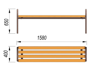 Лавочка парковая МАФ 1603 в Пскове