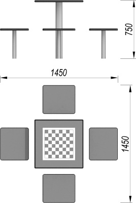 Шахматный стол МАФ 3516 в Пскове