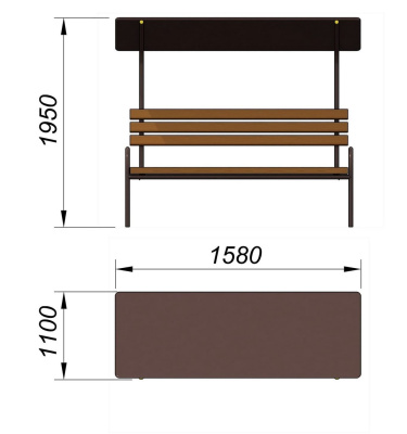 Лавочка под навесом МАФ 1607 в Пскове