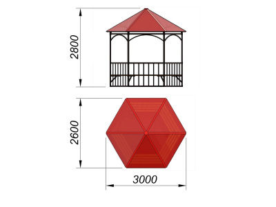 Беседка с лавками и полом МАФ 4122 в Пскове