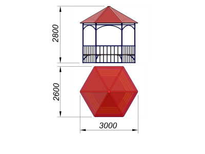 Беседка с лавками МАФ 4120 в Пскове