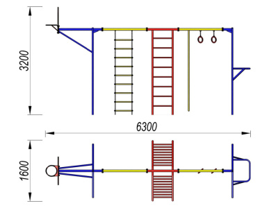 Гимнастический комплекс с баскетбольным щитом МАФ 3001 в Пскове